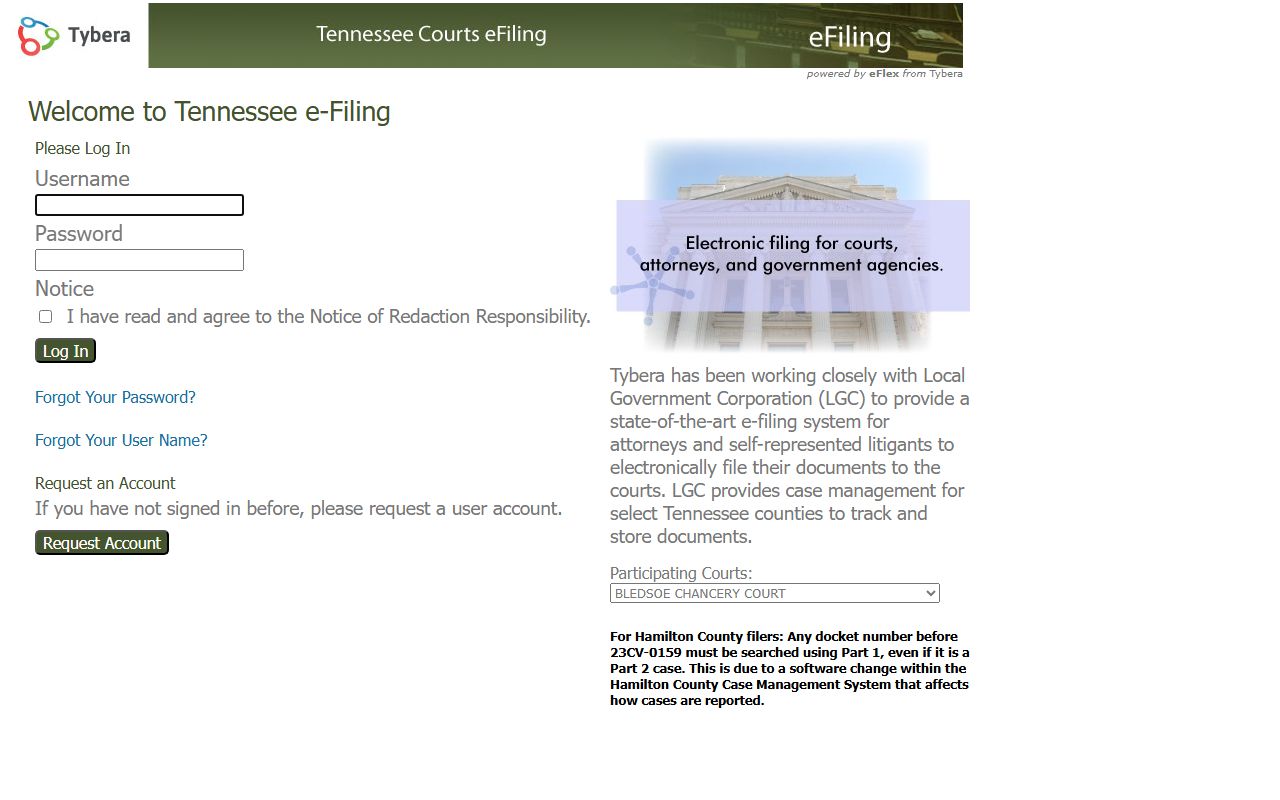 Montgomery County 19th Judicial District e-filing portal