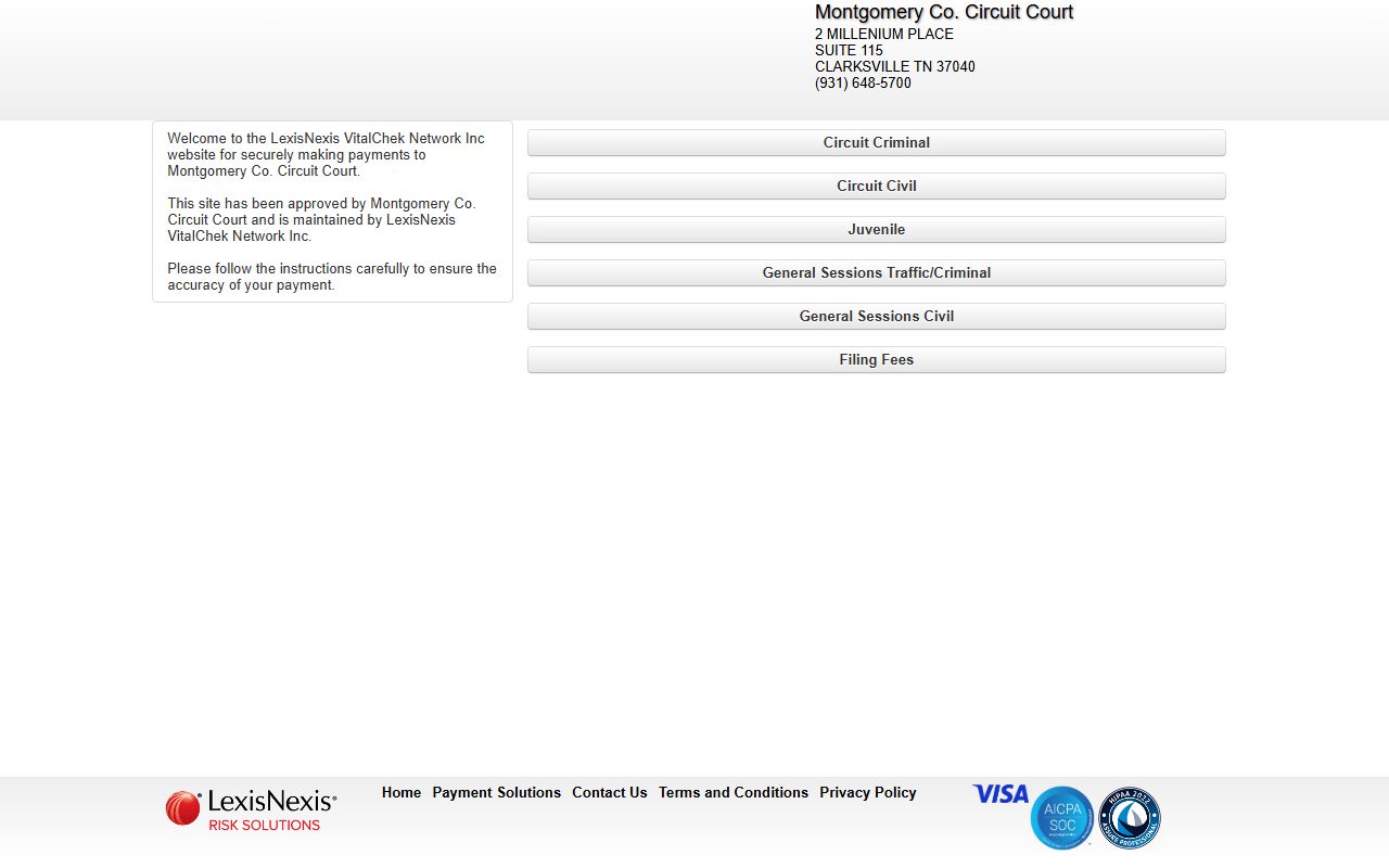Montgomery County online payment portal for traffic court records